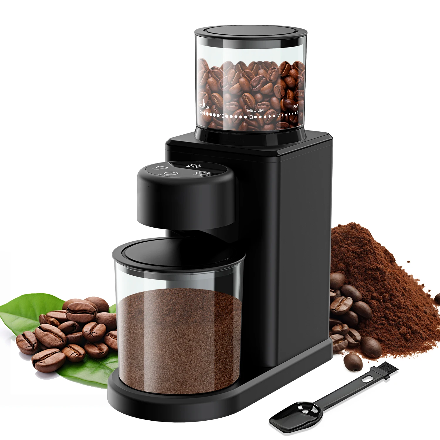 

New Conical Burr Coffee Grinder Electric Coffee Bean Grinder with 25 Grind Settings Adjustable for 2-12 Cups Anti-Static Design