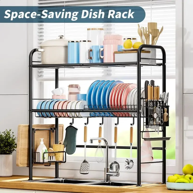 San Dream Over Sink Rack Kitchen Over The Sink Dish Drying Organizer, Large Space Saving Dish Drainer Countertop Dishes Rack