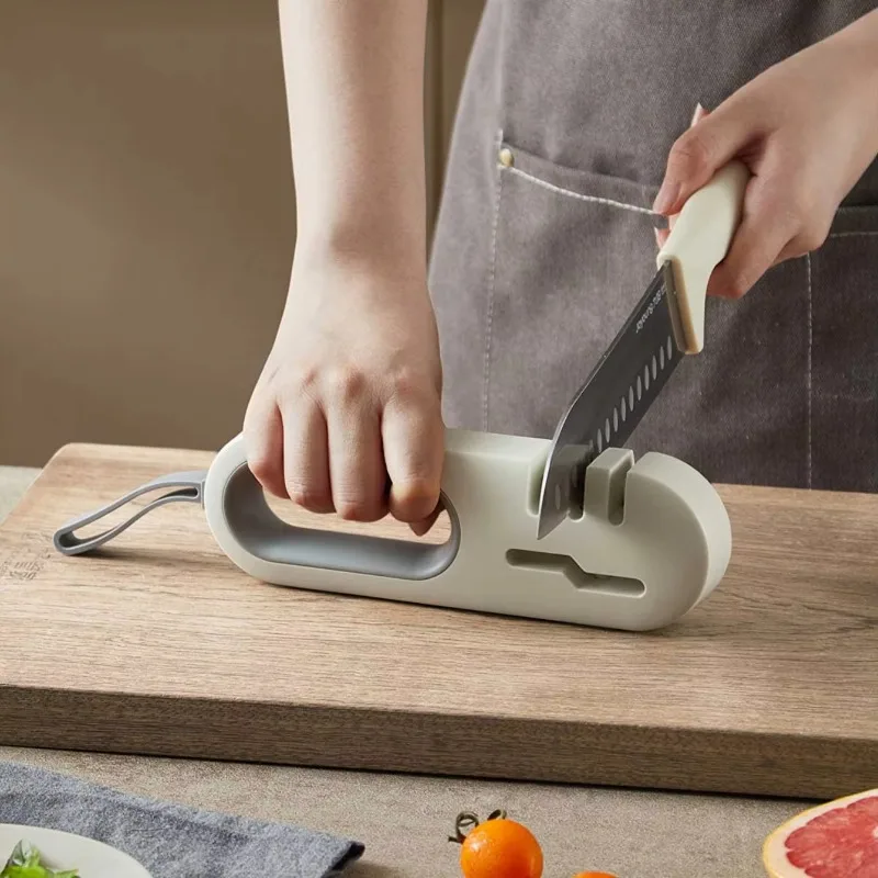 Handheld Knife Sharpener Multi Stage Sharpening Tool Ergonomic Handle Kitchen Gadget Practical Gift For Cooking Enthusiasts