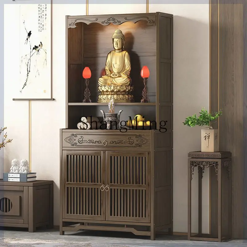 CLniche New Chinese vertical cabinet Shentai cabinet God of Wealth cabinet Goodbye incense case