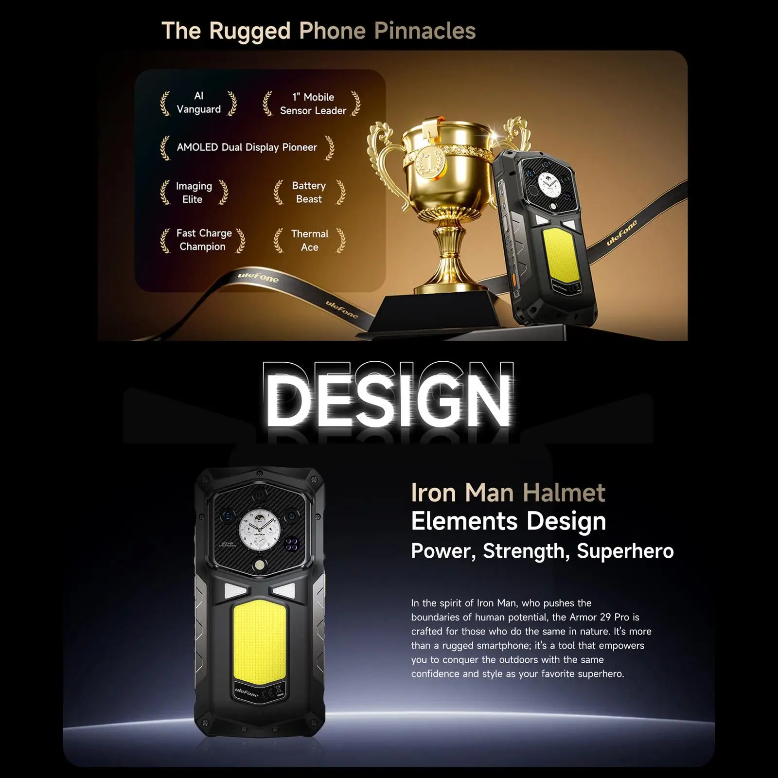 Ulefone Armor 29 Pro Robustes Telefon Nachtsicht 16 GB + 512 GB 6,67 Zoll Android15 MTk Dimensity 7400 21200 mAh 5G NFC Smartphone