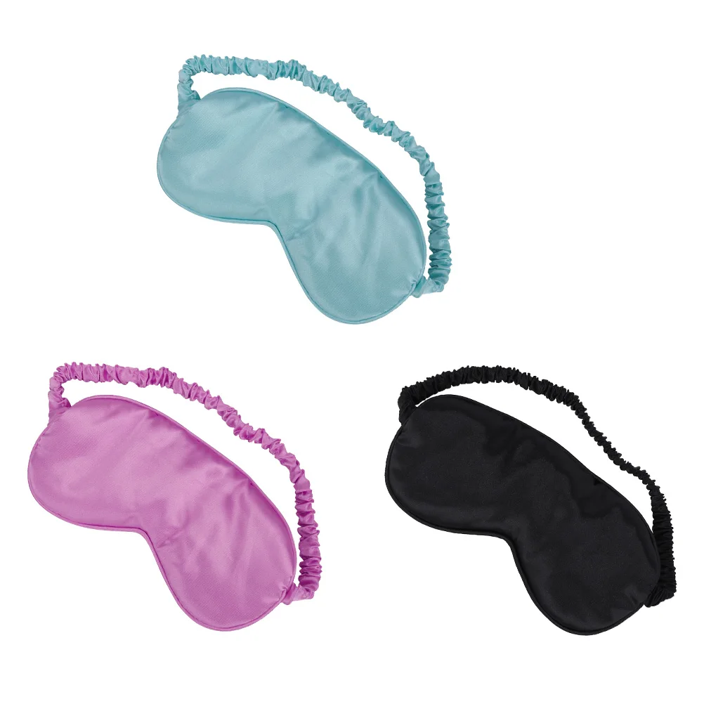 

3 Pcs Blackout Silk Eye Mask Sleep Mask Sleeping Eye Cover Travel Hotel Use Health Care
