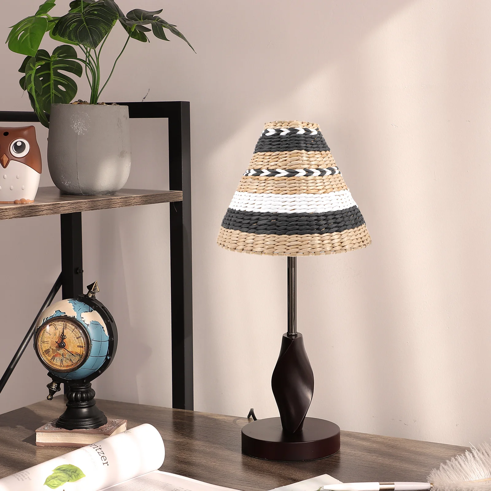 

Small Weaving Lamp Shade E27 E14 Vintage Style Indoor Ceiling Light Cover Paper Rope Metal Ceiling Lamp Shade