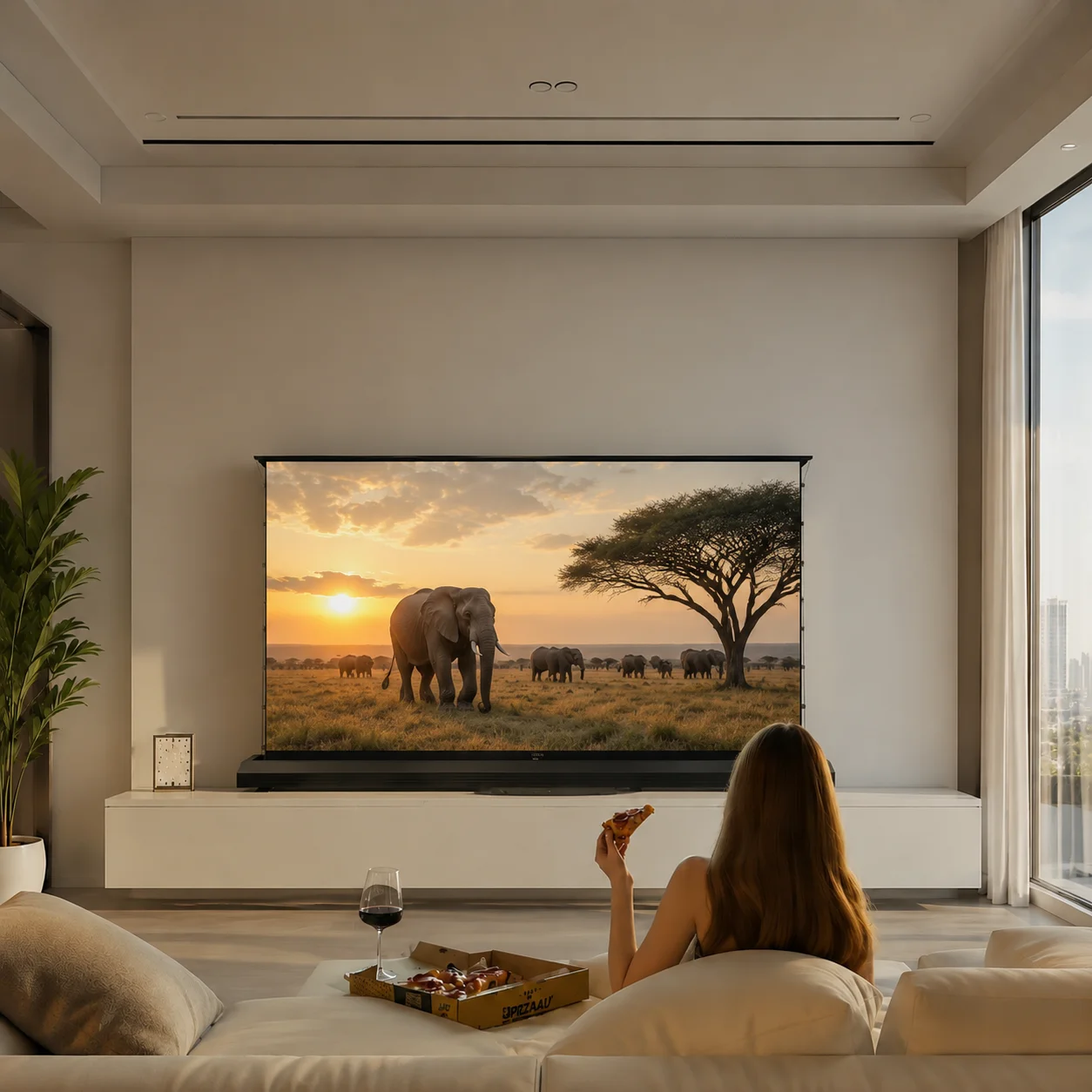 Electric Floor Rising ALR Proj - Home Cinema Projector Screen review and price