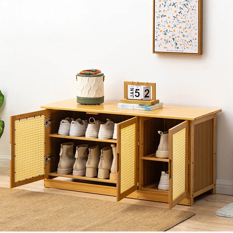 الحد الأدنى خزانة خذاء من الخيزران تنفس شبكة رف الأحذية الحديثة الغبار دائم التخزين المنظم توفير المساحة أثاث المنزل