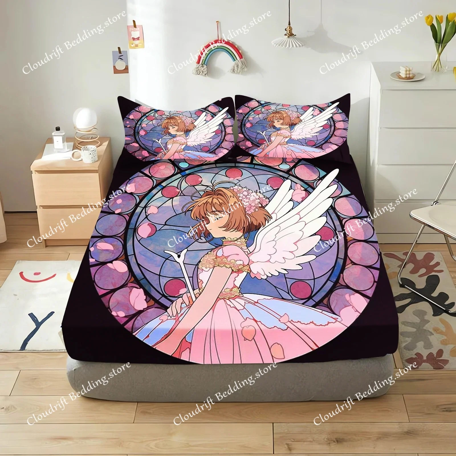 

Card Captor Sakura Print Bedding Sets Exquisite Bed Supplies Set Duvet Cover Bed Comforter Set Bedding Set Luxury Birthday Gift