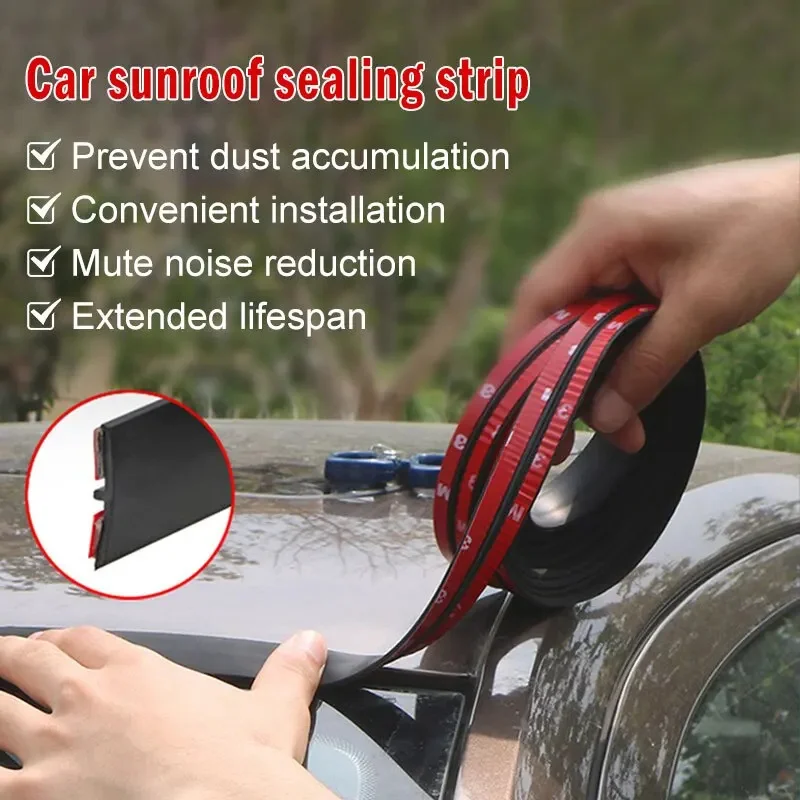 Car Sealant Strip Sunroof Front Windshield Shock Absorber Rear Door Waterproof Dustproof Soundproof Sealing Strip