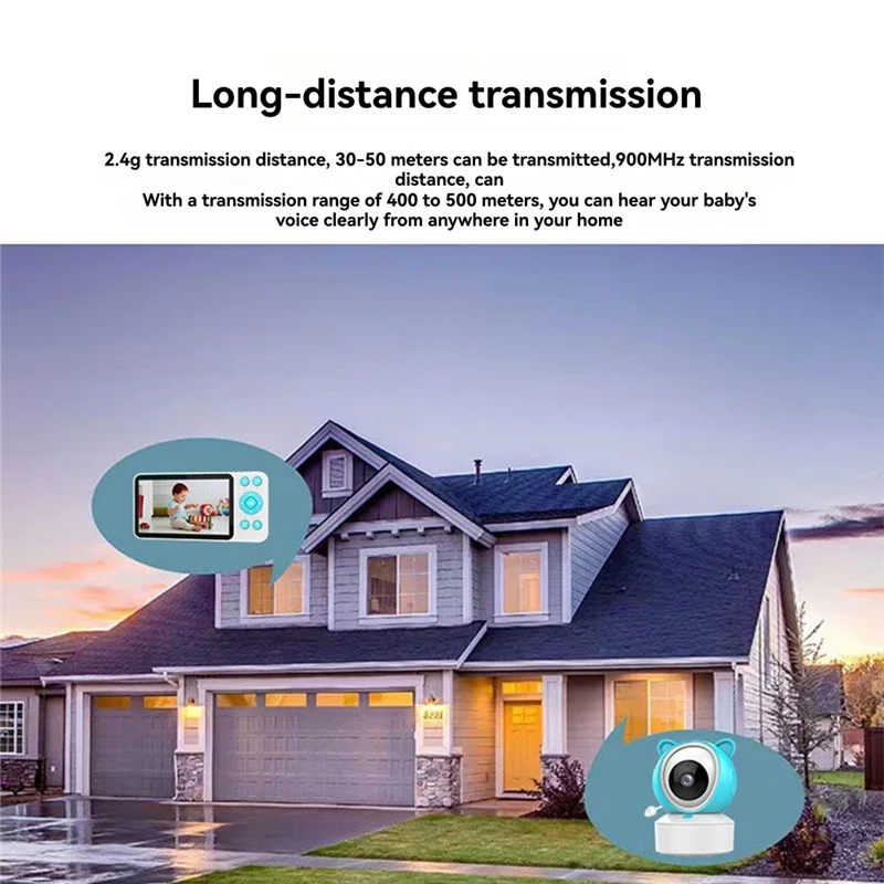 ABSQ-Tuya Remote Control Indoor Surveillance Camera 5-Inch IPS HD Screen Display Baby Monitor Two-Way Intercom For Babies