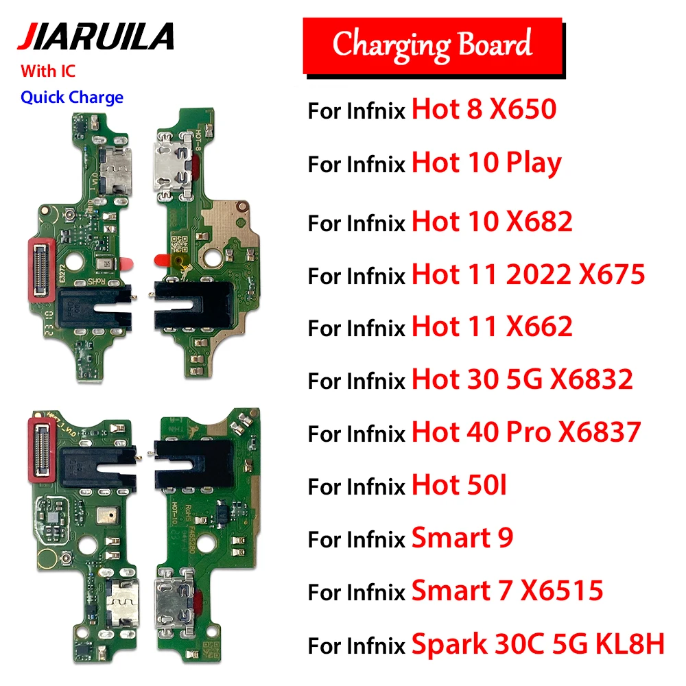 

10Pcs , Usb Dock Charger Port For Infinix Hot 10 Play Smart 9 Spark 30C 5G Hot 11 Charging Board Module Flex Cable With Micro