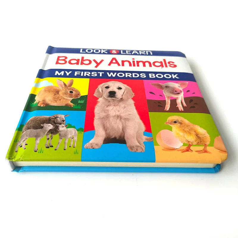 

Baby educational animal book illustrators my first words book bedtime story books recycled paper printing