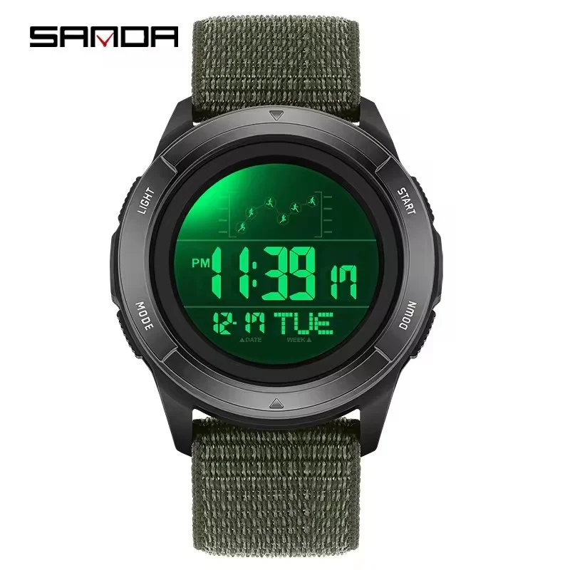 SANDA 2198 Single Display Men's Electronic Watch Multi functional Waterproof LED Night Light Leisure Student Sports Watch 2025