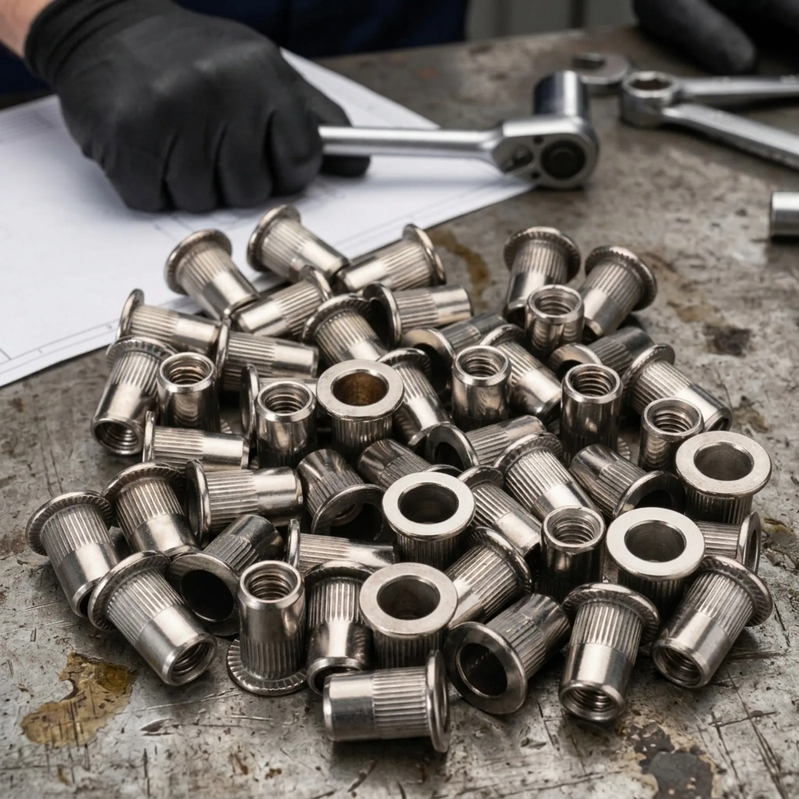Stainless Steel Head Rivet Nut Insert Nutsert Set of 50 M6M10 Thread for Long Lasting Performance  Stainless Steel
