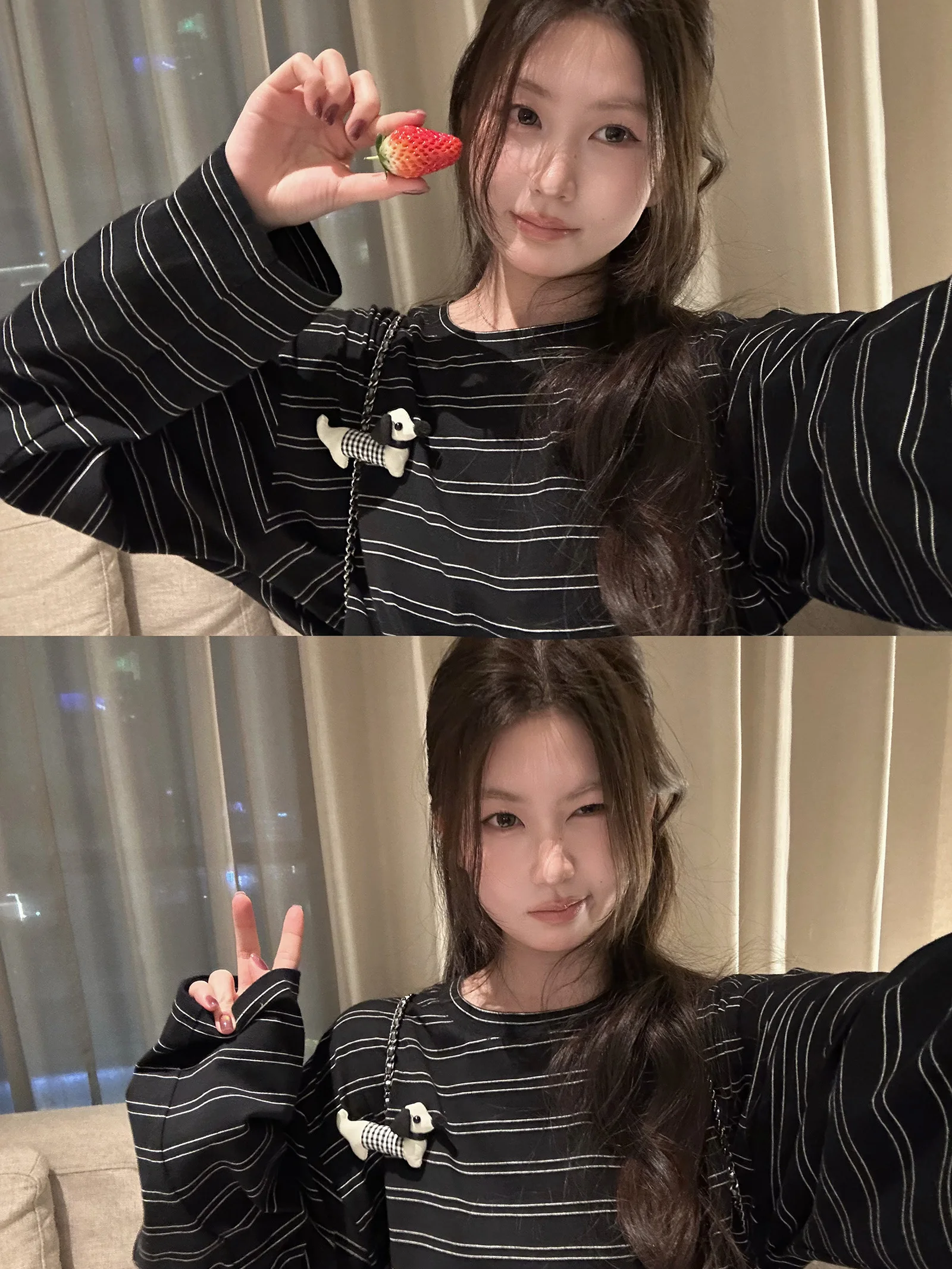 

Милая женская повседневная хлопковая футболка с длинным рукавом и мультяшным принтом собаки, свободного кроя, в полоску, с цветовыми блоками, для зимы и весны, модная, на каждый день