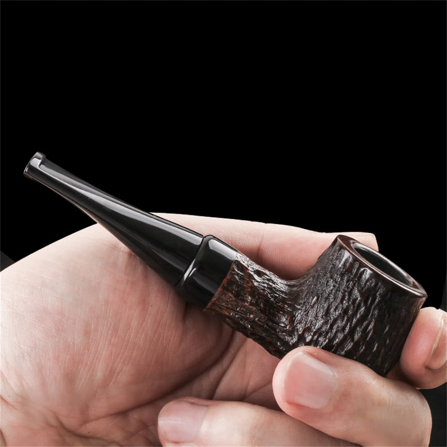 

Bruyere Wood Army Mount Pipe For Tobacco 9mm Filter Flue Retro Gentleman Bent Type Handle Handmade Smoking Pipe With Accessory