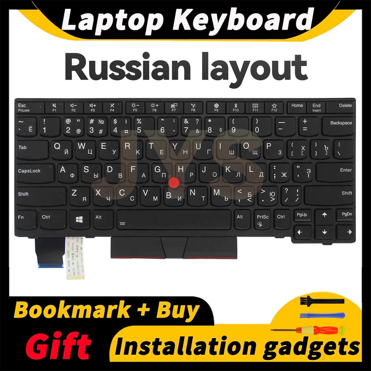 

Russian layout keyboards for Lenovo ThinkPad X280/A285/X390/X395/L13 Gen1 notebook replacement keyboard with backlit 01YP222
