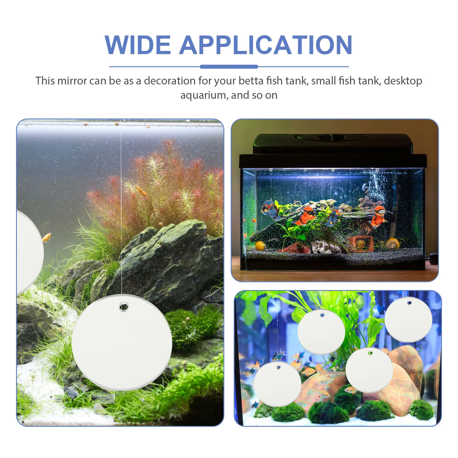 

4Pcs Floating Betta Fish Mirrors Acrylic Aquarium Mirror Decoration Betta Tank Mirror Training Supply Fish Tank Decorations