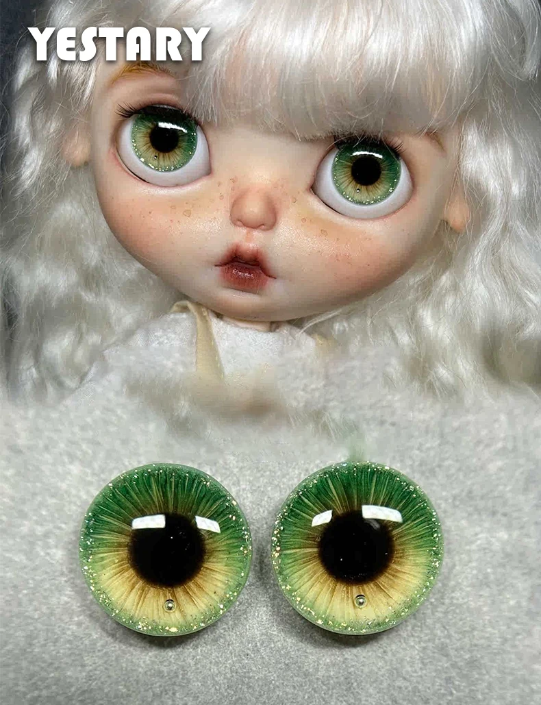 YESTARY Blythe BJD 14mm Eyes Piece Doll Accessories For Diy Doll Sparkling Magnetic Drop Glue Eye Chips For Blythe Bjd Toys Gift