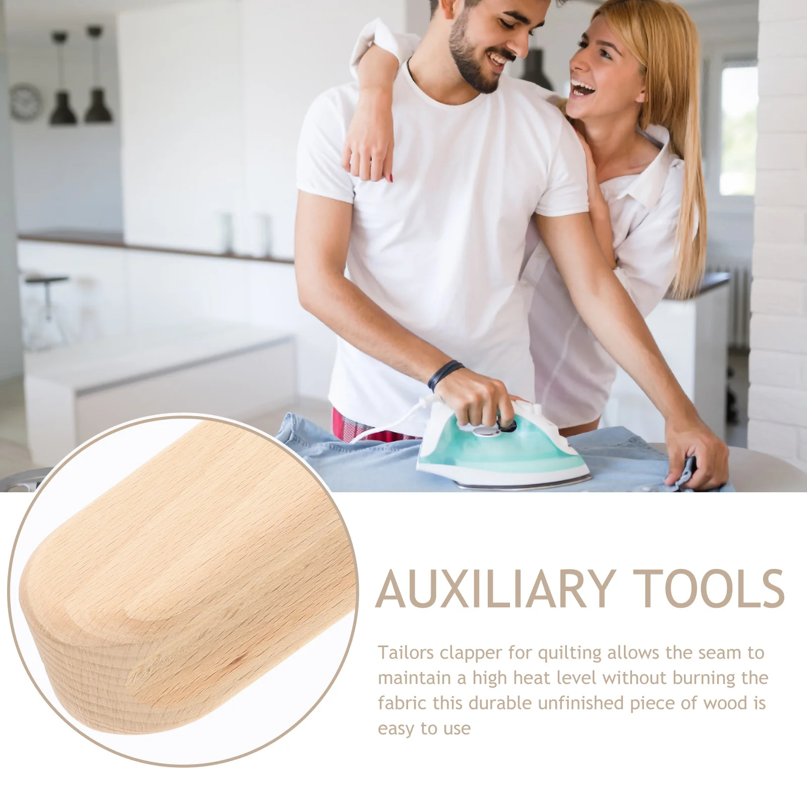 Clapper de Costura de Madeira, Ferramenta para Alisar Costuras, Auxiliar de Prensagem para Quilting, Clapper de Madeira Multifuncional