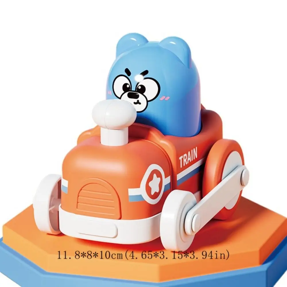 Creatief dierentrein Power Toy Botsing Uitwerpen Auto Glijden Speelgoed Rebound Cartoon Puzzel Speelgoedauto Kinderen