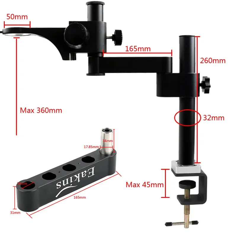

Fixed Desktop Worktable Black Multi-angle Adjustable Rotation Stand Monocular Video Mcroscope Trinocular Microscope Stand Stage