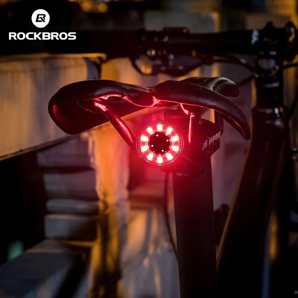 ROCKBROS Bike Taillight,Q1 Night Riding Warning Light,Road Mountain Bike Multi-Color Taillight,Riding Equipment Accessories