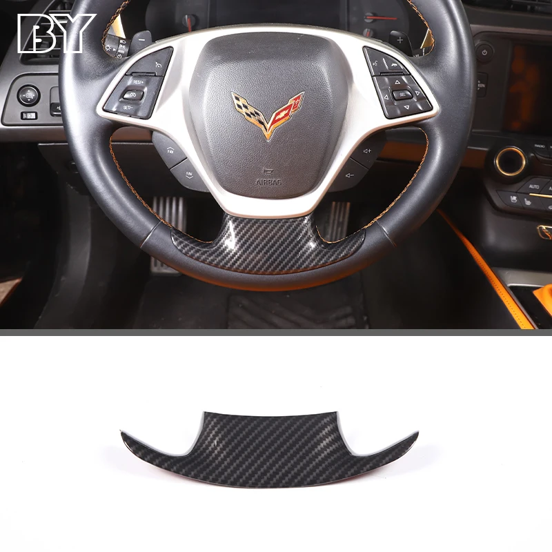 

Car Styling ABS Carbon Fiber Steering Wheel Lower Part Cover Trim Sticker For Chevrolet Corvette C7 2014-2019 Auto Accessories