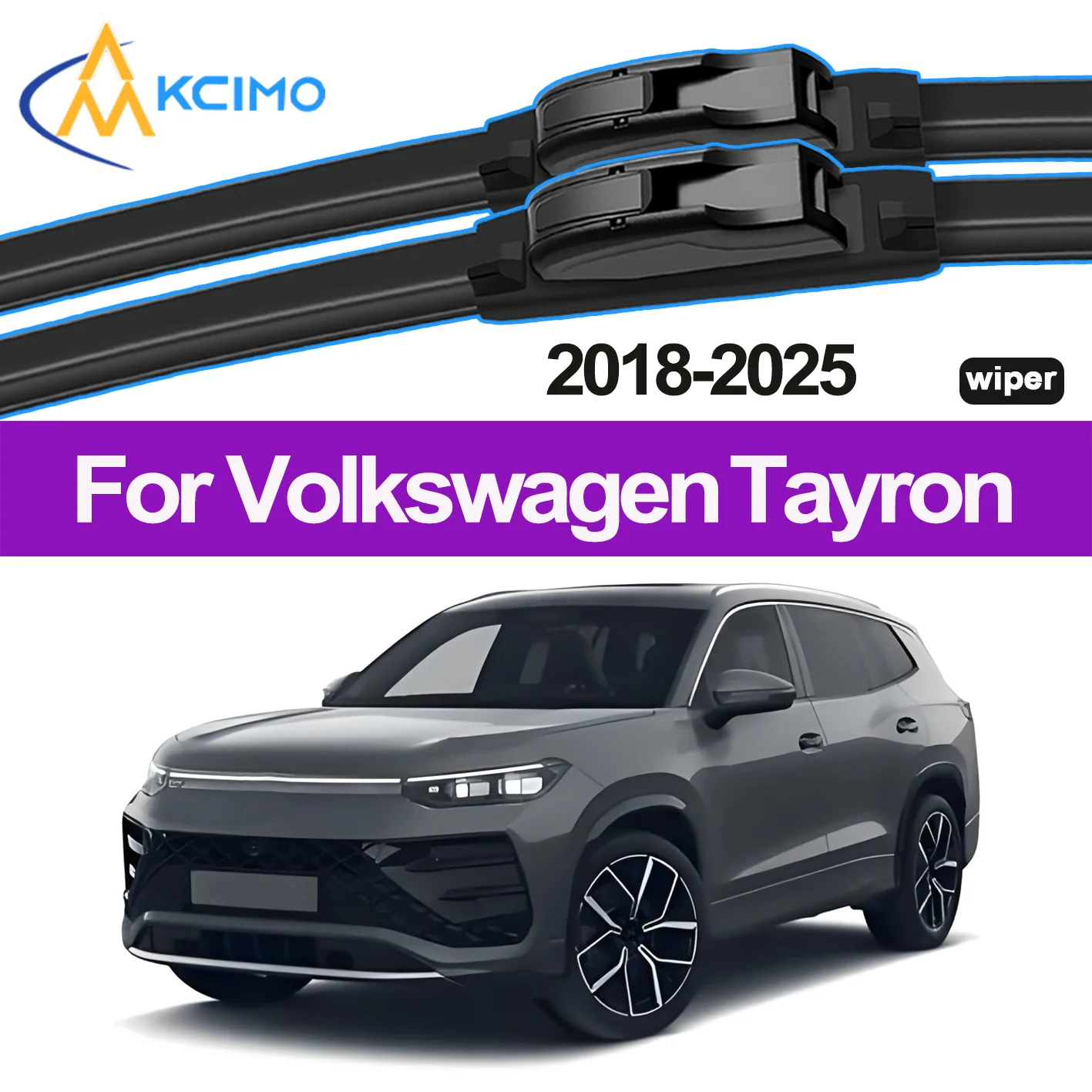 

2pcs Quality Windscreen Silent Black Car Rain Brush Suitable for Volkswagen Tayron 2018-2025 Front Windshield Auto Wipers Blade