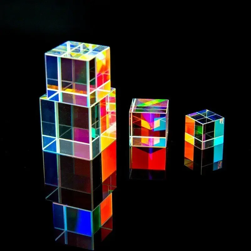 X-Cube Prism RGB Combiner Splitter Cross Dichroic 6-Sides Prism Polyhedron Pyramid Decoration Teaching Photograph Research