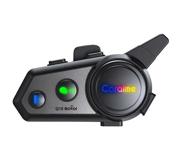 

Мотоциклетная гарнитура с Bluetooth-интеркомом Q18, водонепроницаемость IPX6, поддержка связи на 1000 м для 2 человек