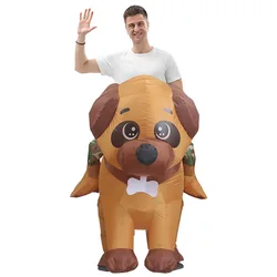 Pug Inflatable Dog Costume Cosplay Funny Air Blow Up Puppy Dog Suit Party Costume Fancy Dress Lovely Halloween Costume for Adult