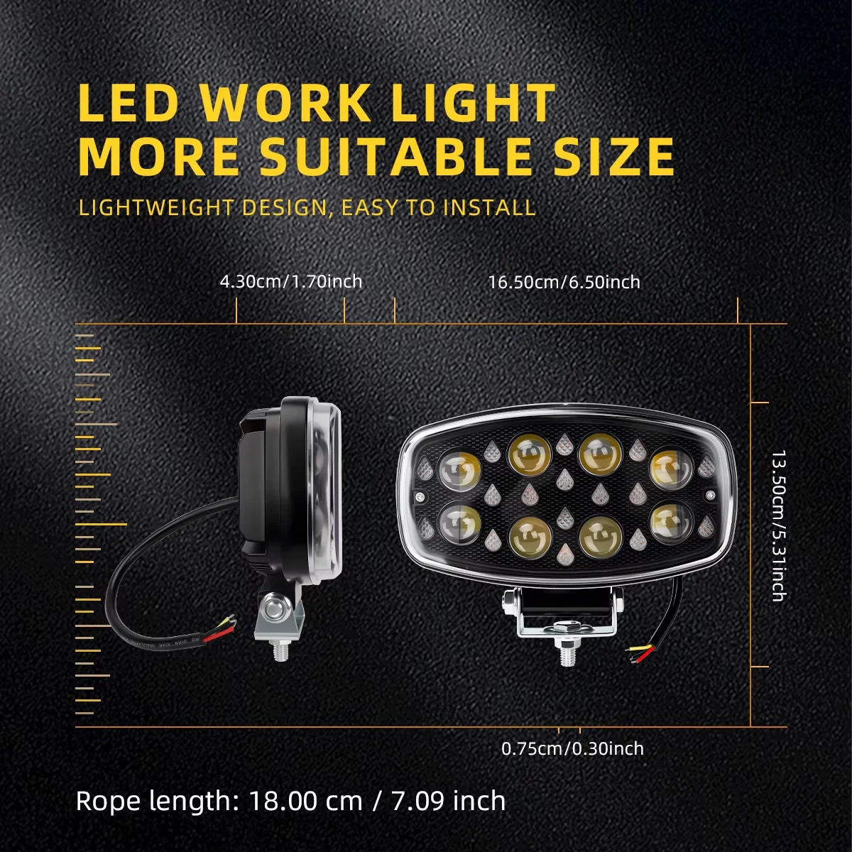 5 Inch LED Work Light 1/2Pcs White Yellow Dual Color DRL Flood Spotlight 12V Universal Offroad Fog Driving Lamp For Truck Auto