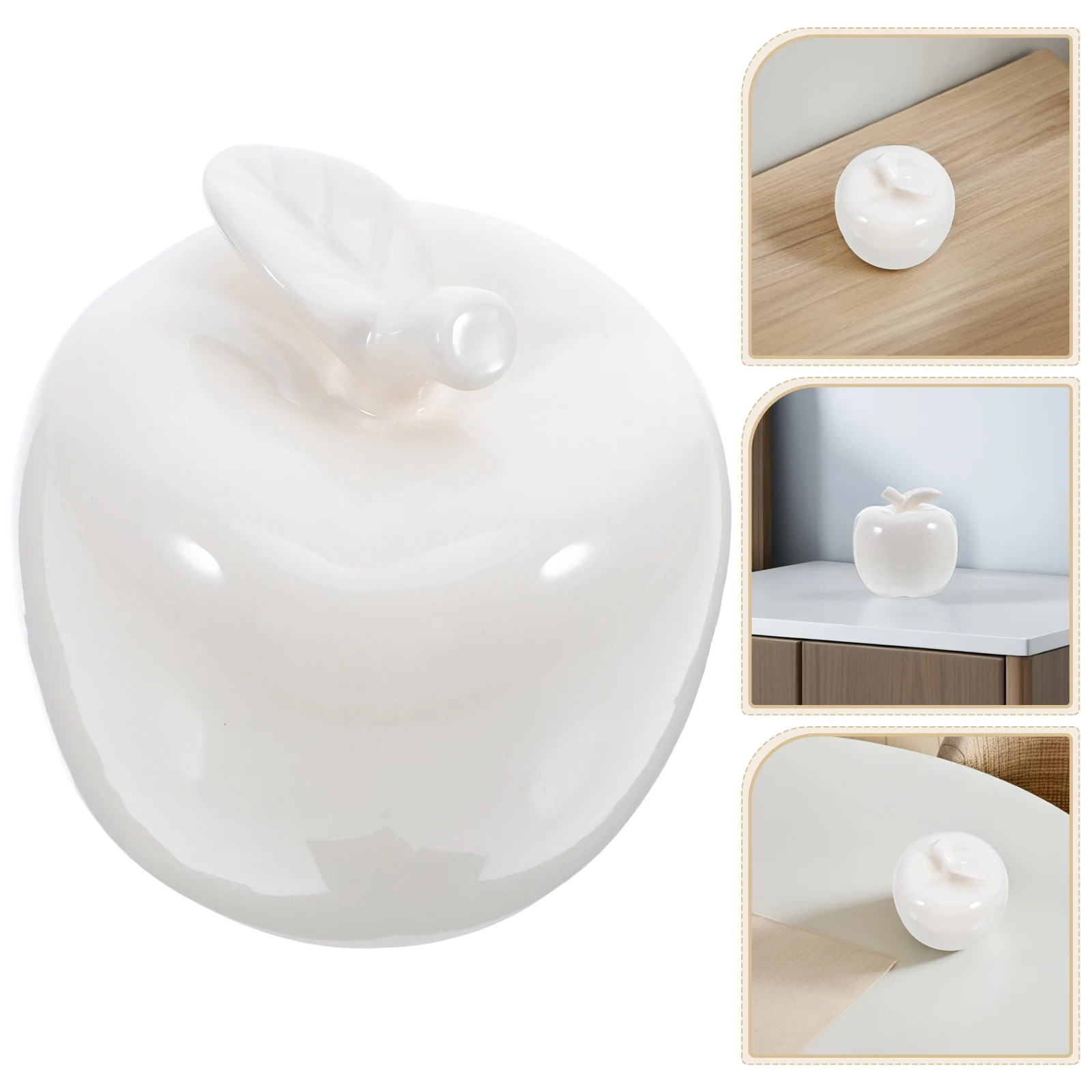 

1pc Apple Modern Desk Ornaments Creative Handmade Ceramic Apple Decoration Simple Luxury Imitation Fruit Figurines Home Decor