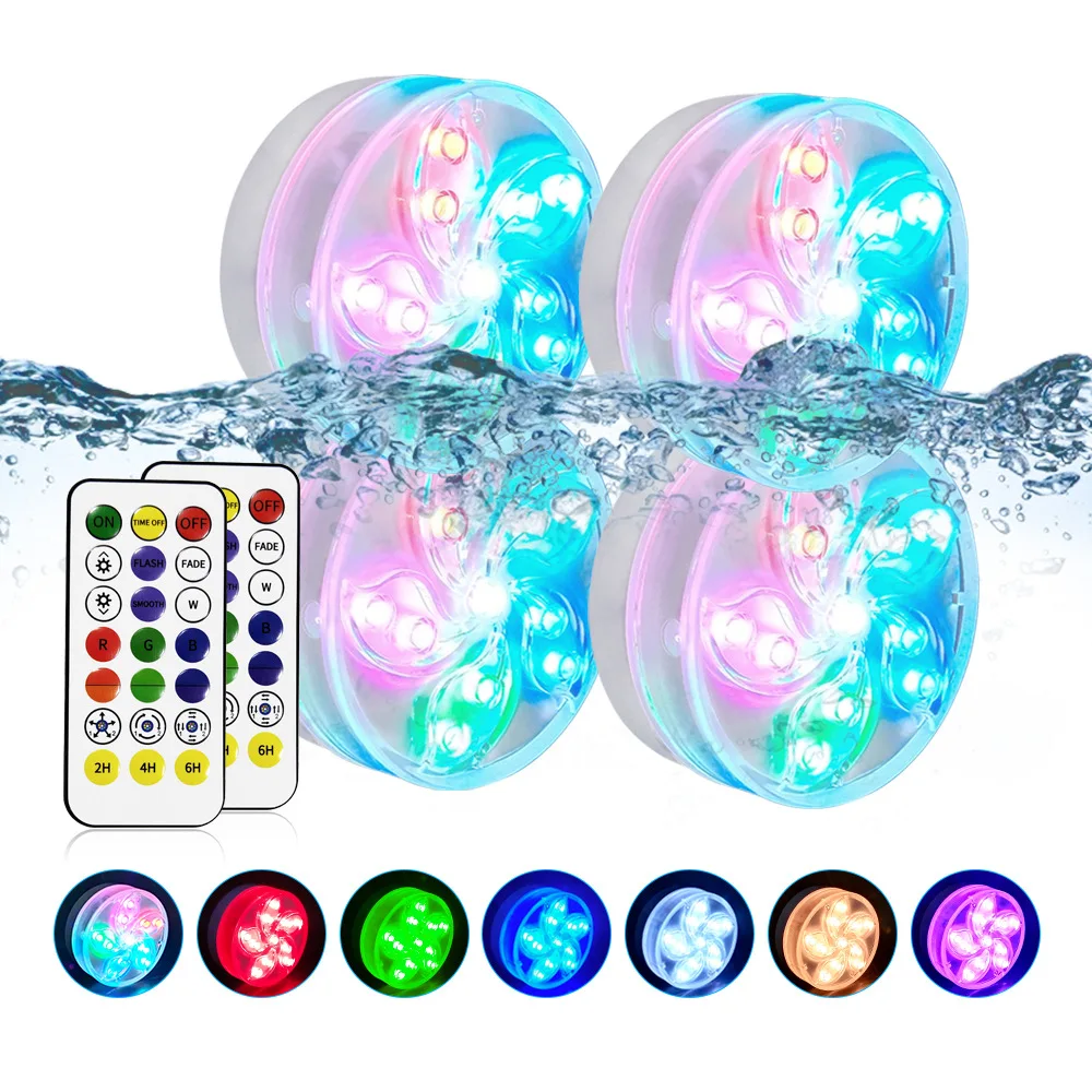 

Battery Operated Led Submersible Light RGB Swimming Pool Light Underwater Night Lamp for Pond Fountain Vase Garden Decoration