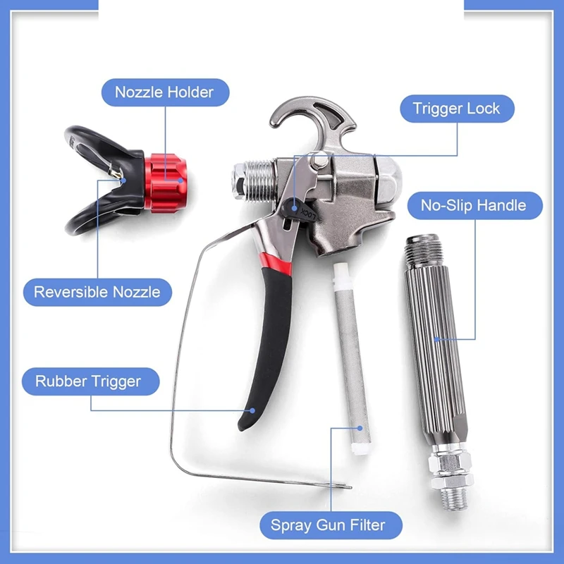 Airless Paint Sprayergun, 5 Pcs High Pressure Airless Spraygun Kit For Airless Spraying Machine