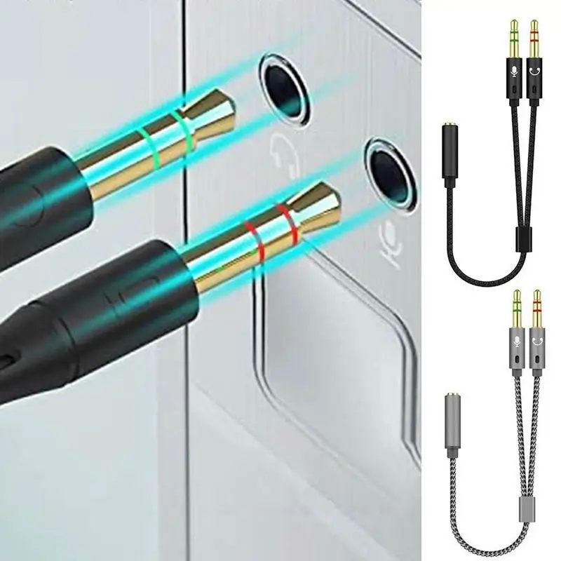 Vention-Headphone Splitter e adaptador de fone de ouvido, áudio, 3,5mm, fêmea para 2 Jack Masculino, 3,5 Mic, Y Splitter, fone de ouvido para PC, cabo auxiliar