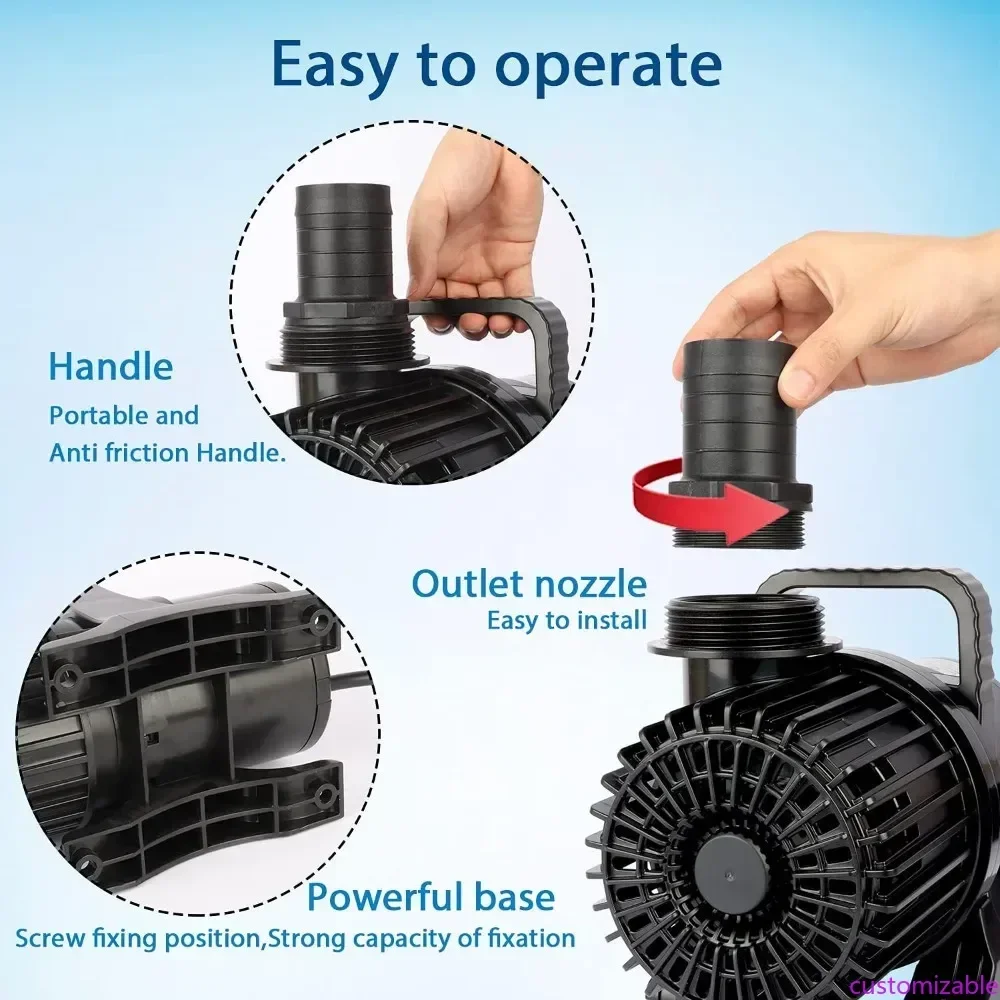 

Hot-sellingCustomizable High Flow Submersible Water Fountain Aquarium Sump Pond Electric Waterfall Pump PS-8600