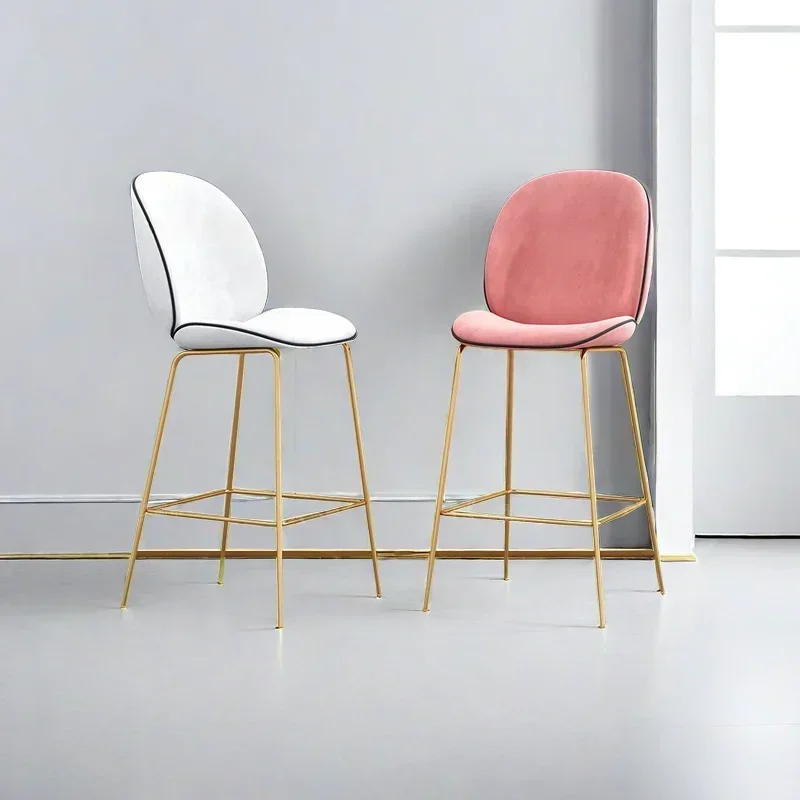 

Modern Bar Makeup Banks Height Chair Mid Century Design Nordic Sgabello Cucina Alto Kitchen Backrest Minimalist Lounge Furniture