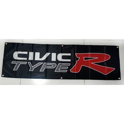 130G 150D Material Civic Type R Banner 1.5ft*5ft (45*150cm) Size for Home Flag Indoor Outdoor Decor hyk2663