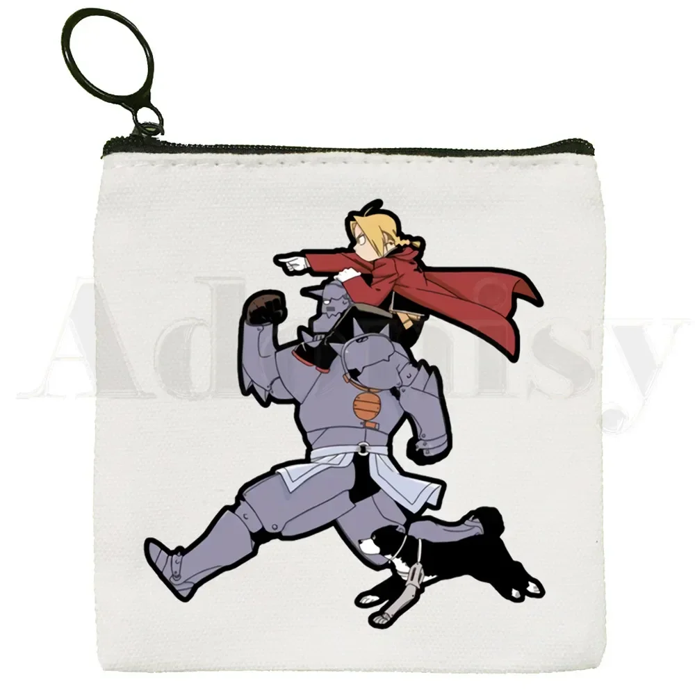 Fullmetal-Porte-monnaie graphique Alchemist Brothers Harajuku, petit sac à main féminin, mini pochette mignonne, étui à clés en toile, porte-monnaie