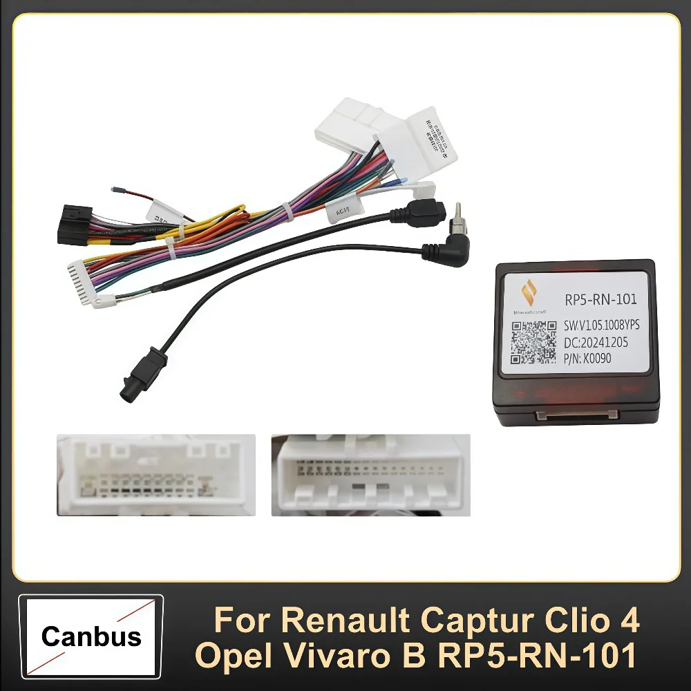 

16-контактный автомобильный жгут проводов, адаптер Canbus Box, декодер для Renault Captur Clio 4 Opel Vivaro B RP5-RN-101