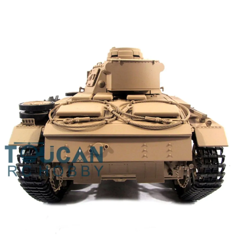 100% Metalowy Mato 1/16 Panzer III RC Czołg z Funkcją Odstraszania Podczerwienią, Powrotnym Ruchem Lufy, Żółto Malowany KIT RTR Model 1223 Pojazdy Zabawka dla Chłopca TH00659