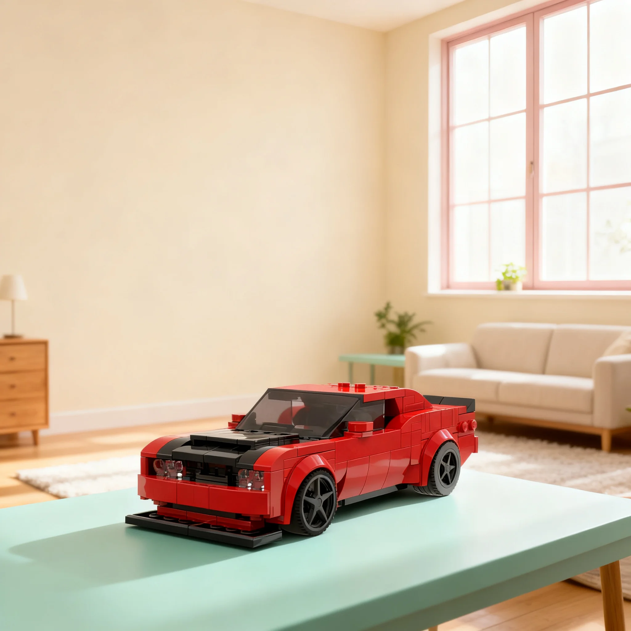 377pcs MOC City Champions Dodge Challenger SRT Demon Model Building Blocks Architecture Christmas Gift Toy Assemble Birthday