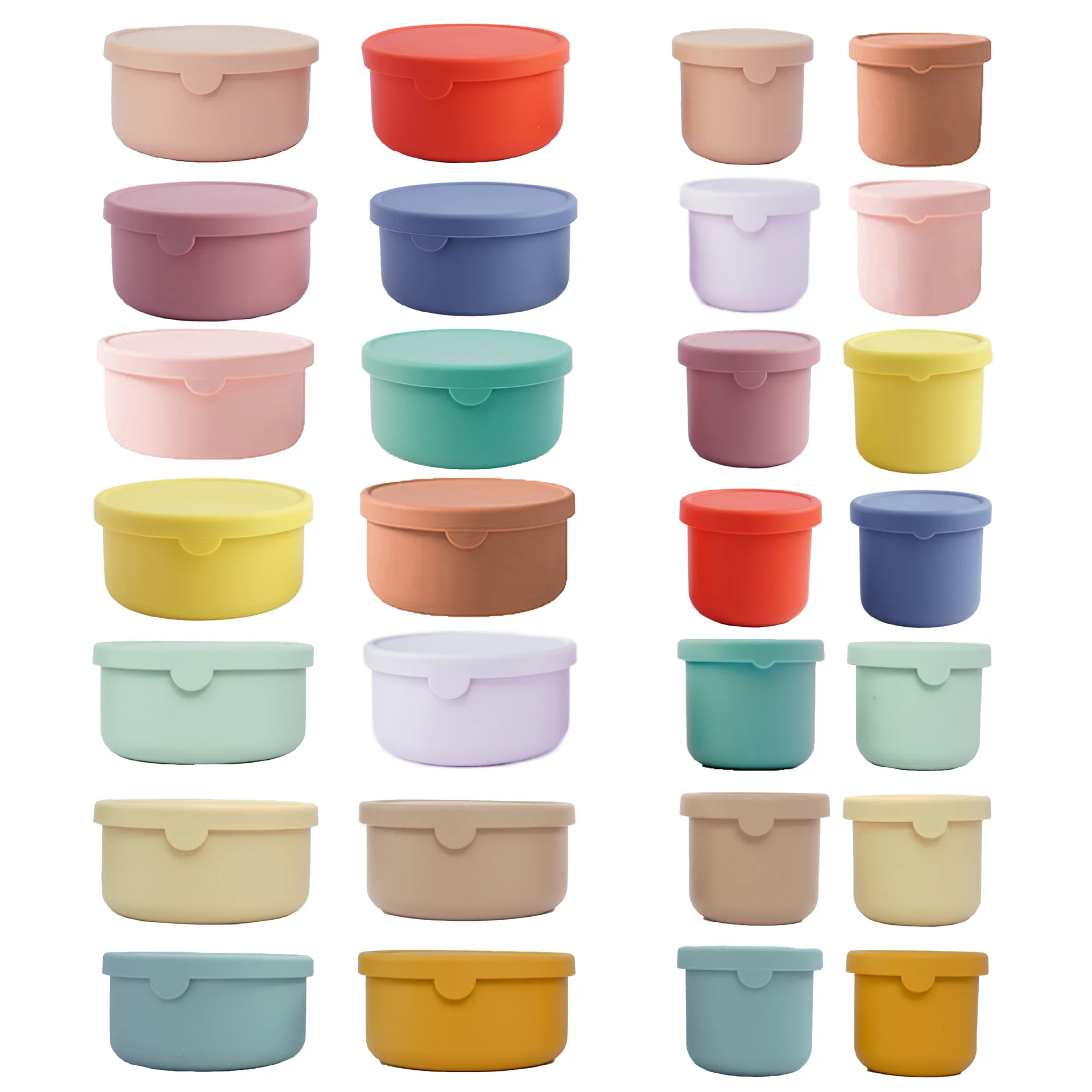 

250/700ml Round Fresh-keeping Lunch Box Kitchen Silicone Bento Box with Lid Vegetable Salad Food Storage Fresh Bowl