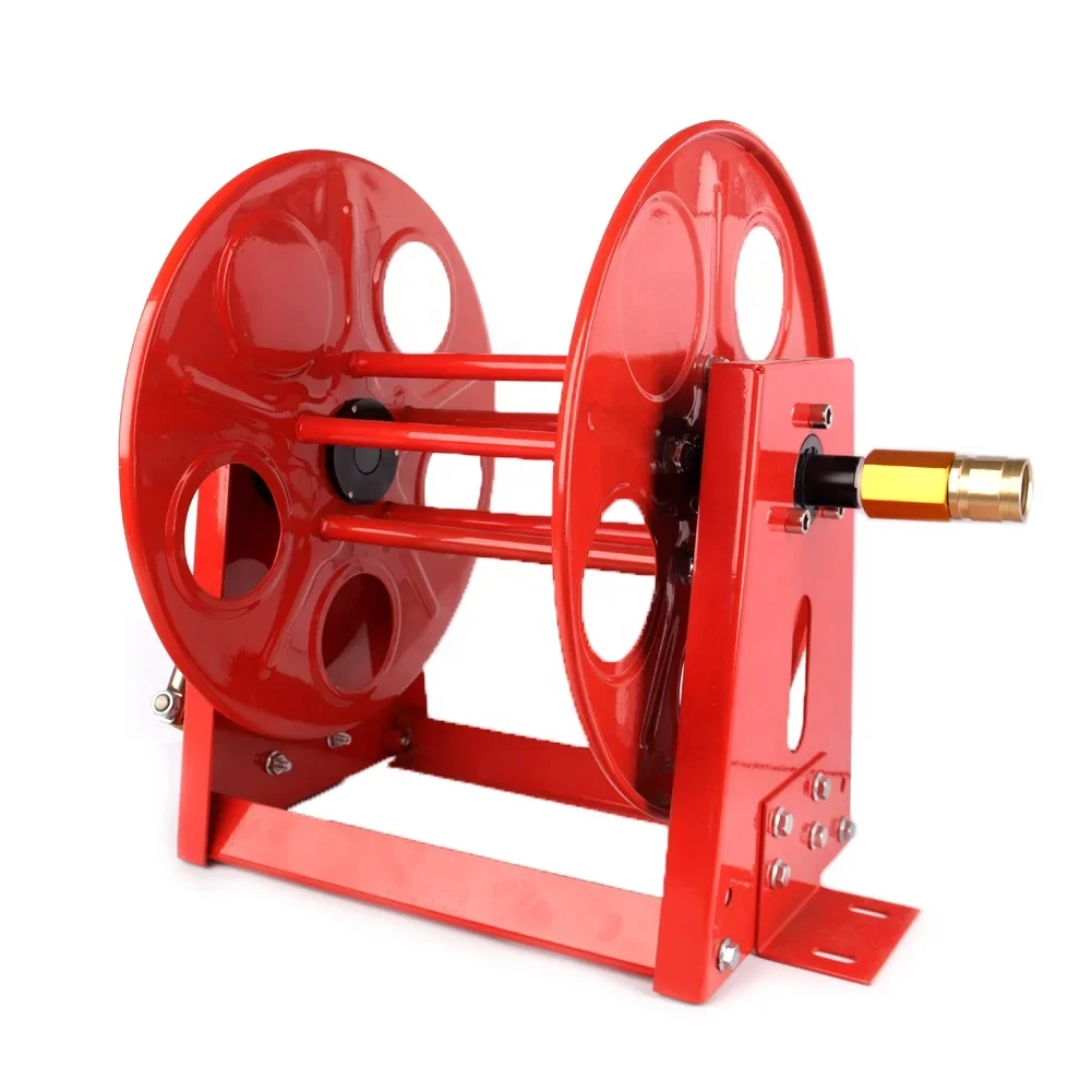 Water fed pole window cleaning hose reel