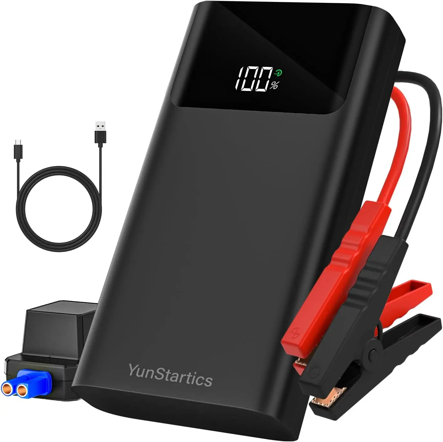 بطارية السيارة Jump Starter 2000A، صندوق قفز 12 فولت للغاز 8.0 لتر/7.5 لتر، كابلات ذكية، 3 أوضاع إضاءة، شاشة LCD #1