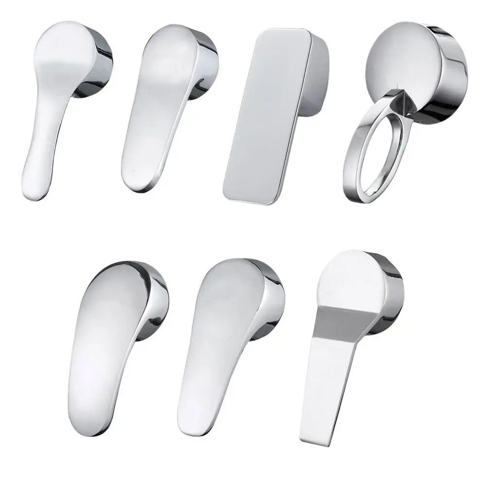 Chrome Plated Faucet Handle 35mm/40mm Hot Cold Faucet Mixer Tap Replacement Cover Metal Taps Switch Handle