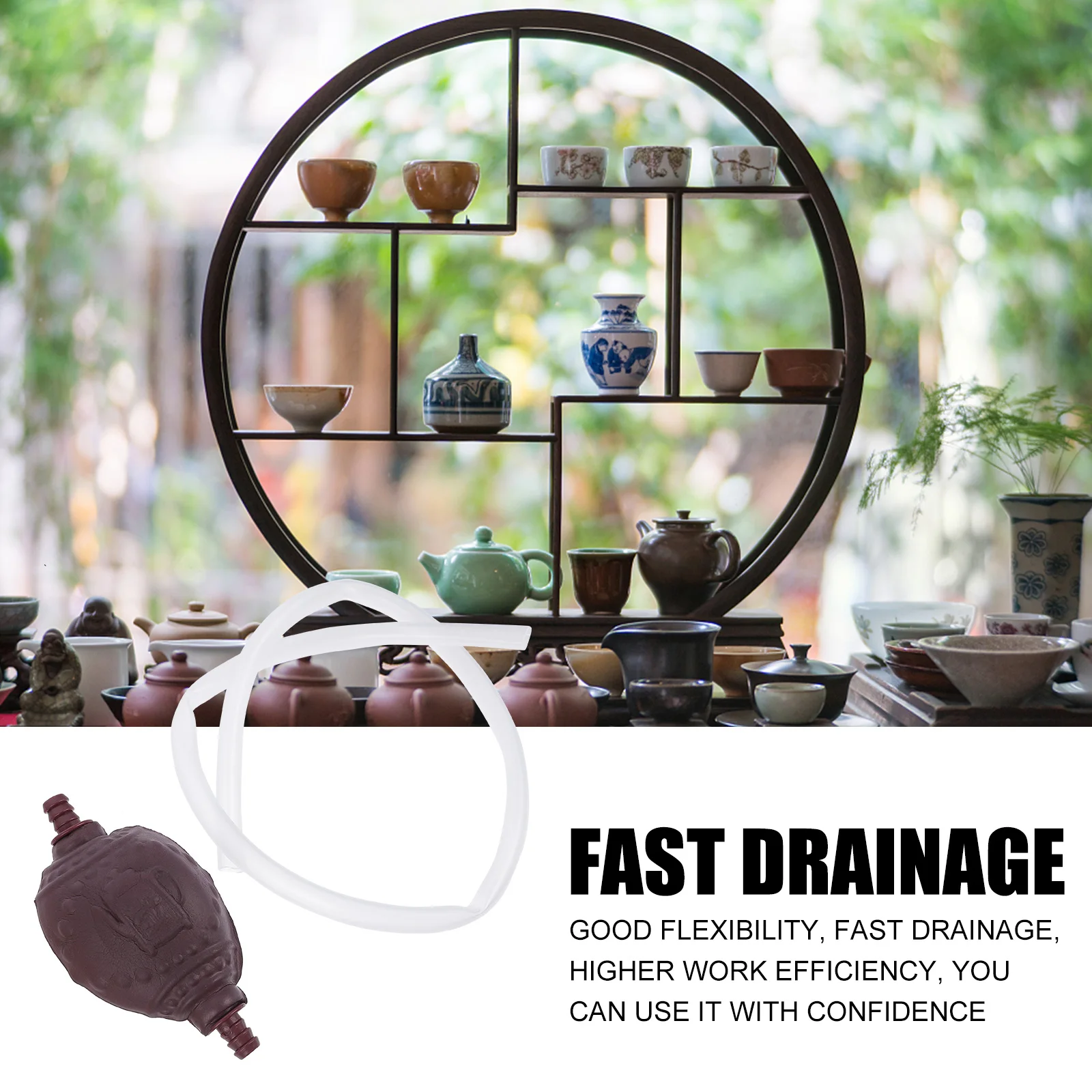 

5 set Tray Drain Silicone Absorbing Balls For Tea Ceremony Dredge Heat Resistant Flexible Drainage Tool Tea Table Hose Kit