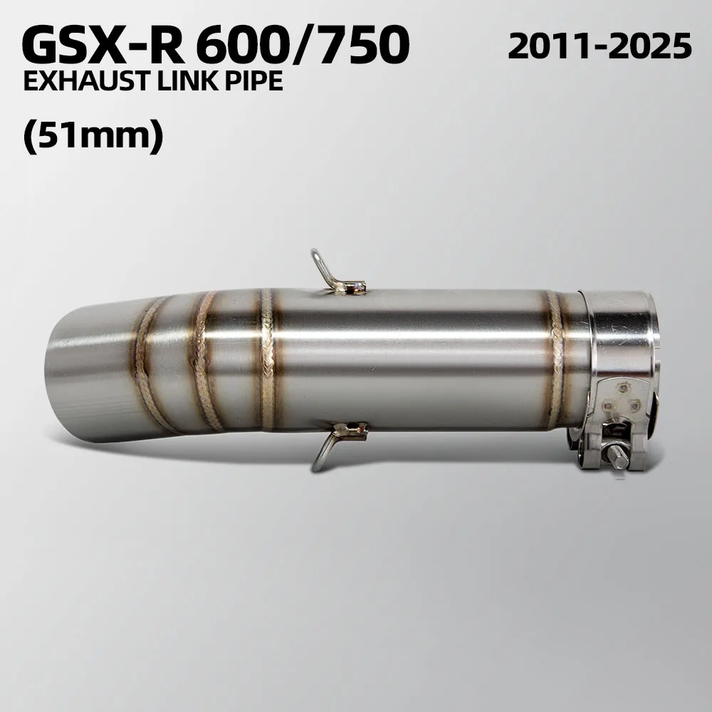 دراجة نارية العادم محول أنبوب لسوزوكي GSXR600 GSXS600 2011-2025 GSXR750 GSXS750 2011-2025 الفولاذ 51 مللي متر الأوسط وصلة الأنابيب