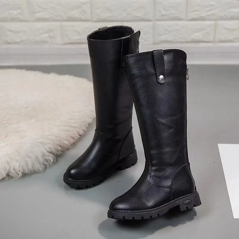 

Kids Girls Thermal Fleece Lined Winter Boots Classic Stylish Winter Footwear for Children Warm Cozy Knee High Boots