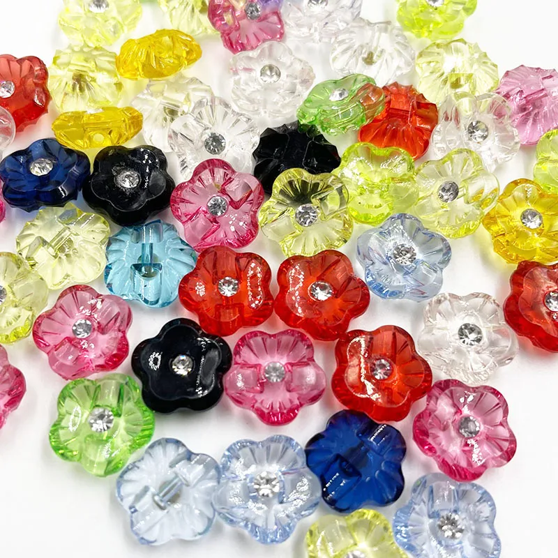 25pcs Mix New! Fancy Plastic button With Rinestone sewing craft appliques Lots PT06